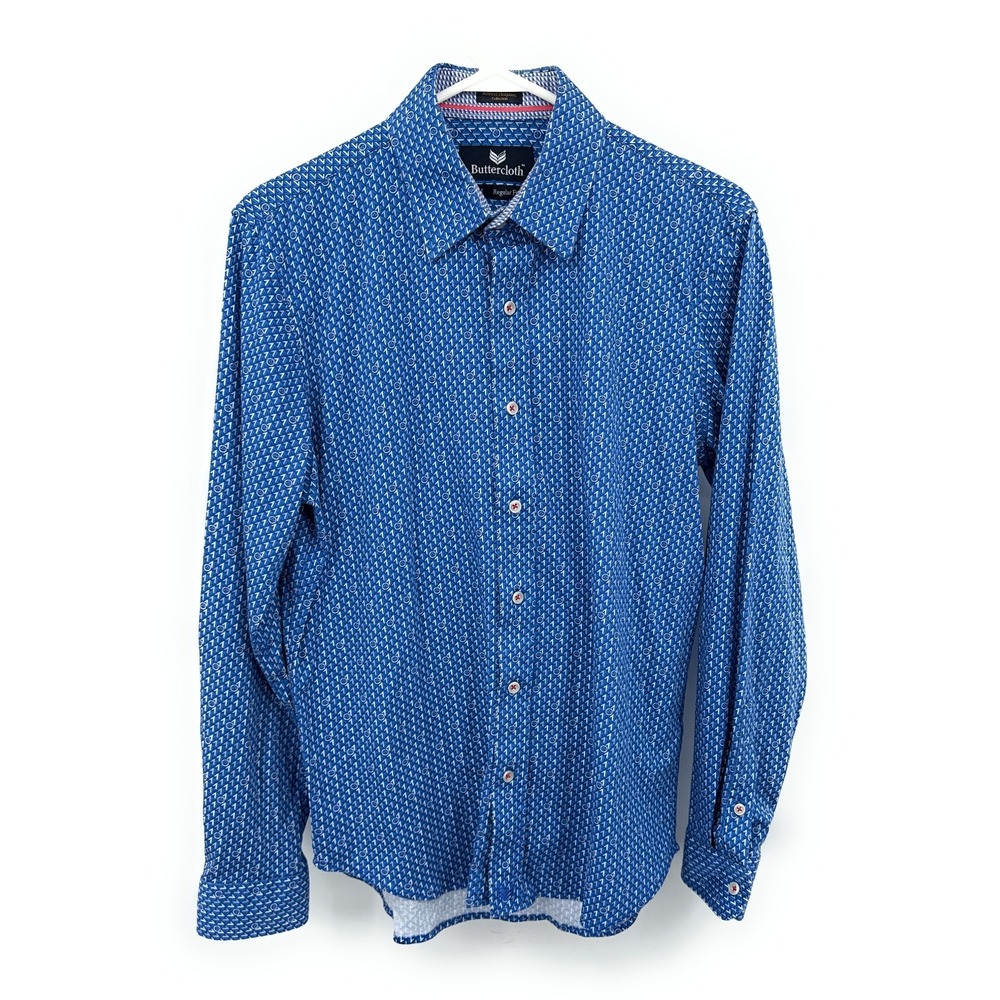 Buttercloth‎ Shirt Mens Size M Blue Robert Herjavec Steering Wheels